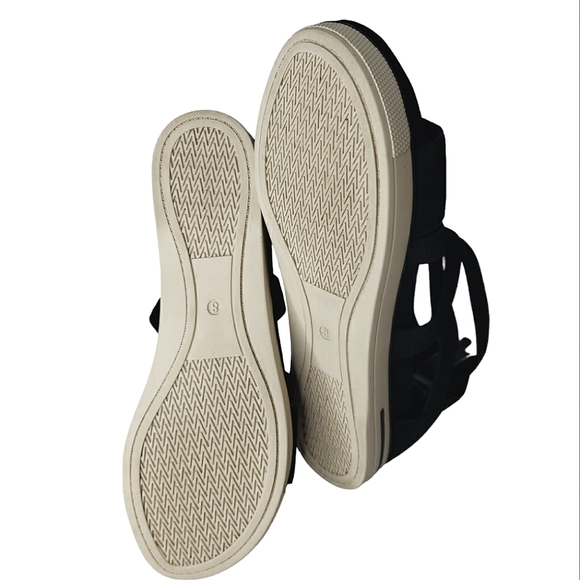 Eileen Fisher Skill Tumbled Nubuck Leather Textile Strappy Sneaker Sandals Zip 8 - Picture 10 of 13